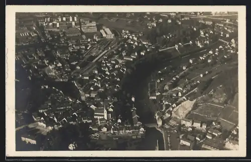 AK Baden, Teilansicht vom Flugzeug aus