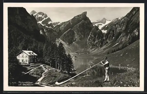 AK Seealpsee, Alphornbläser am Seealpsee