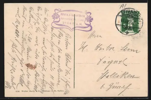 AK Meglisalp, Ortsansicht mit Altmann und Lysengratweg