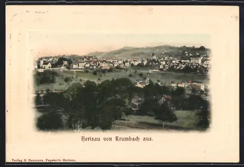 AK Herisau, Ortsansicht von Krumbach aus