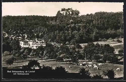 AK Bad Schauenburg ob Liestal, Teilansicht mit Schlossruine