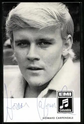 AK Portrait des jungen Howard Carpendale, Autograph
