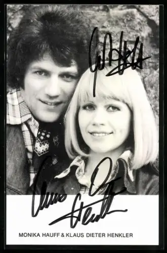 AK Sänger-Duo Monika Hauff und Klaus Dieter Henkler im Portrait, Autographen