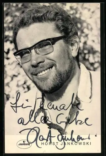 AK Sänger Horst Jankowski, Lächelndes Portrait, Widmung und Autograph