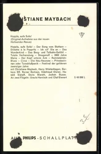 AK Sängerin Christiane Maybach schaut mit laszivem Blick, Autograph