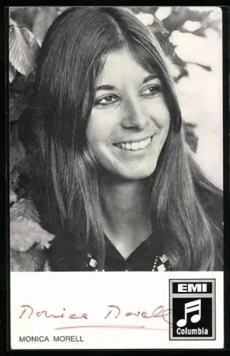 AK Sängerin Monica Morell, Portrait an einem Ulmenbaum, Autograph