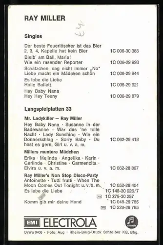 AK Musiker Ray Miller im Portrait, Autograph