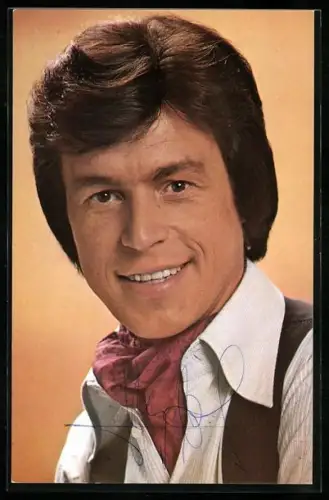 AK Musiker Freddy Breck mit lächelndem Gesicht, Autograph