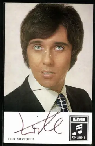 AK Sänger Erik Silvester im Porträt, Autograph
