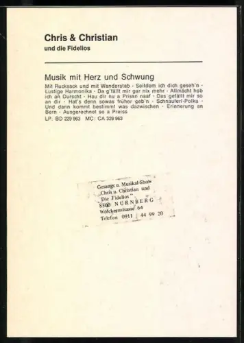 AK Musiker Chris & Christian mit Autograph