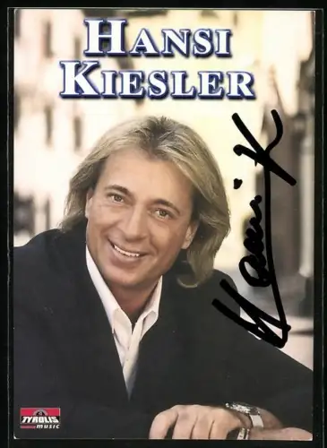 AK Musiker Hansi Kiesler im Porträt mit Autograph