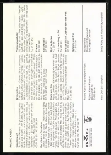 AK Musiker Roland Kaiser auf einem Hocker sitzend mit Autograph