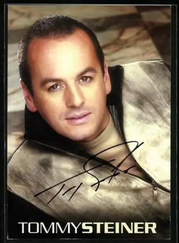 AK Musiker Tommy Steiner im Porträt mit Autograph