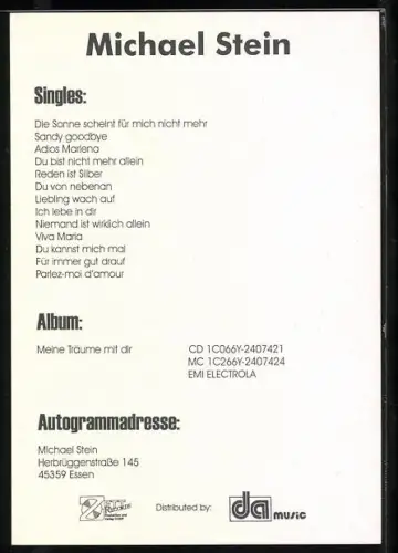 AK Musiker Michael Stein im Porträt mit Autograph