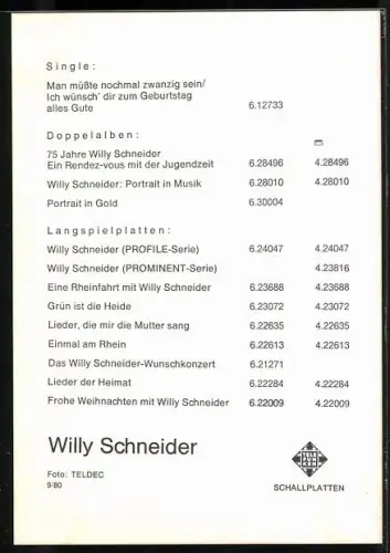 AK Musiker Willy Schneider mit Weinglass, Autograph