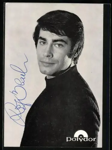 AK Musiker Roy Black in dunklem Rollkragenpulli, Autograph