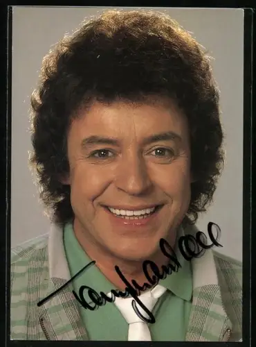 AK Musiker Tony Marschall lachend im Porträt, Autograph