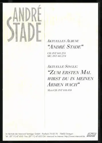 AK Musiker André Stade im Porträt mit Autograph
