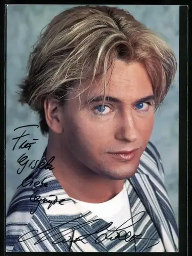 AK Mark Lorenz im Porträt mit Autograph