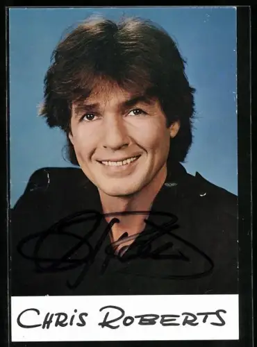 AK Musiker Chris Roberts im Porträt mit Autograph