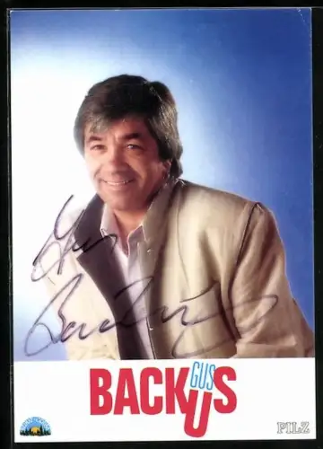 AK Musiker Gus Backus mit charmantem Lächeln, Autograph