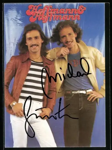 AK Musiker Hoffmann & Hoffmann zusammen im Porträt, Autograph