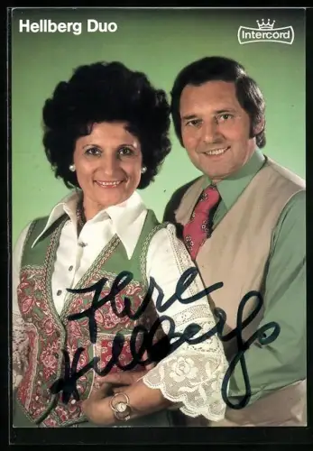 AK Musiker Hellberg Duo im Porträt mit Autograph