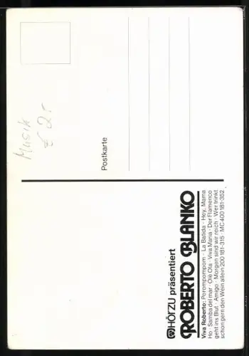 AK Musiker Roberto Blanco lachend im Poirträt, Autograph