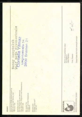 AK Musiker Benny in kariertem Hemd mit Autograph