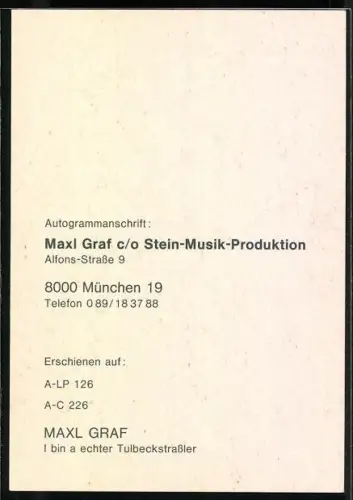 AK Musiker Maxl Graf, Portrait in Tracht, Autograph