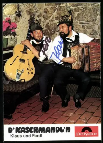 AK Musiker Klaus und Ferdl von den Kasermandl`n, Autographen