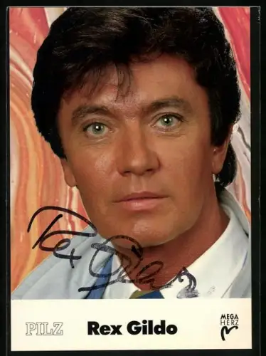 AK Musiker und Schauspieler Rex Gildo Porträt, Autograph
