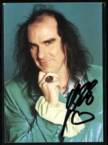 AK Sänger Guildo Horn im türkisfarbenen Anzug, Autograph