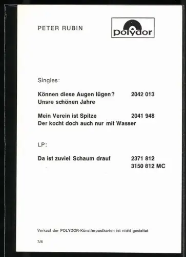 AK Musiker Peter Rubin, Porträt, Musiker