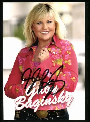 AK Sängerin Gaby Baginsky im Portrait, Autograph