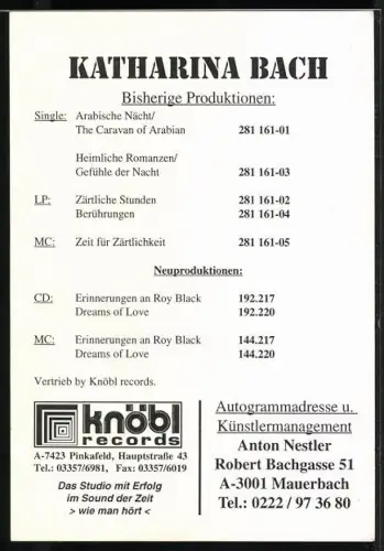 AK Musikerin Katharina Bach am Keyboard, Autograph