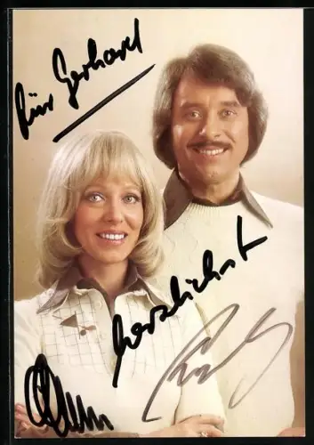 AK Sänger-Duo Ann und Andy im Portrait, Autograph