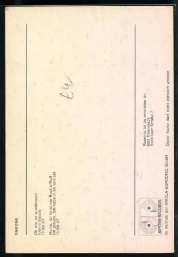 AK Sängerin Ramona mit reizendem Lächeln, Autograph