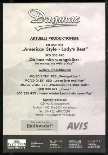 AK Sängerin Dagmar im Portrait, Autograph