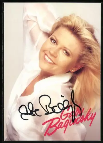 AK Musikerin Gaby Baginsky, Porträt, Autograph