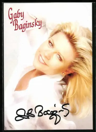 AK Sängerin Gaby Baginsky im Portrait, Autograph