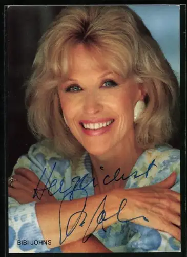 AK Sängerin Bibi Johns mit bezauberndem Lächeln, Autograph