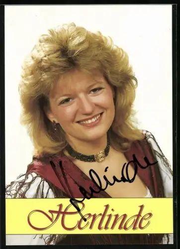 AK Sängerin Herlinde im Portrait, Autograph