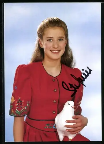 AK Portrait der Sängerin Stefanie Hertel, Autograph