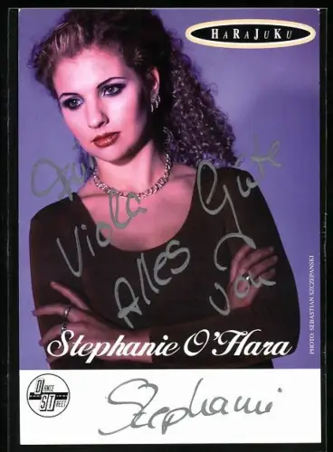 AK Musikerin Stephanie O`Hara im Portrait, Widmung und Autograph