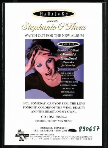 AK Musikerin Stephanie O`Hara im Portrait, Widmung und Autograph
