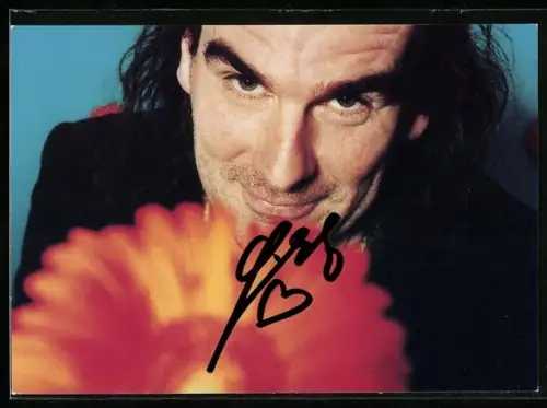 AK Musiker Guildo Horn mit roter Blume und Autograph