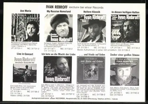 AK Musiker Ivan Rebroff mit Pelzmantel, Autograph