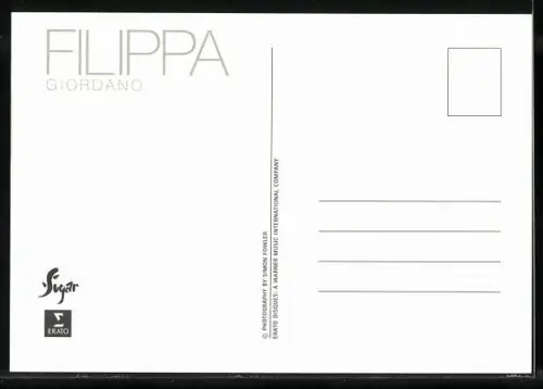 AK Musikerin Filippa Giordano liegend im Porträt, Autograph