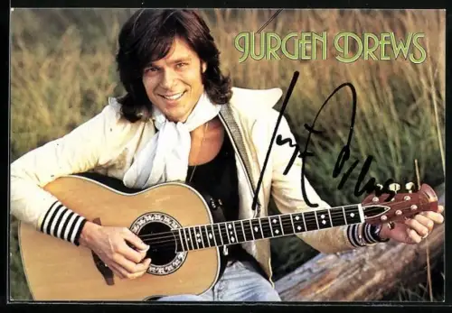 AK Musiker Jürgen Drews an der Gitarre, Autograph